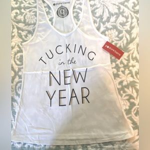 Pure Barre Medium White Tank - “Tucking in the New Year”